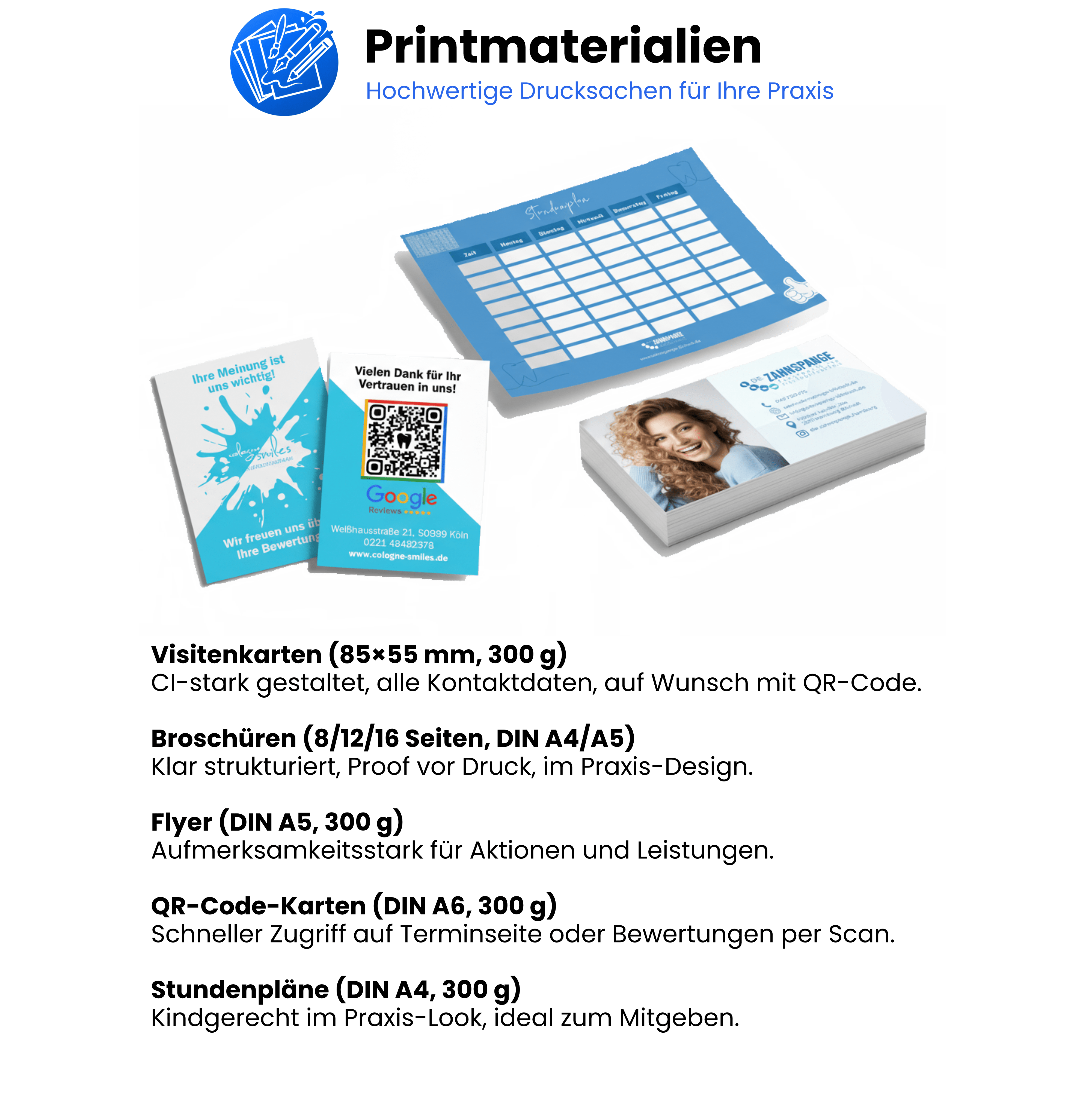 PraxisPlus Marketing Portfolio - Printmaterialien